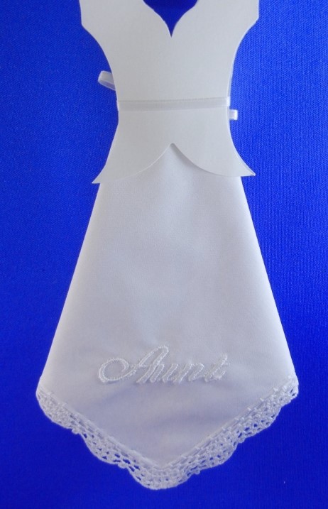 Wedding Dress Bridal Hanky- Aunt